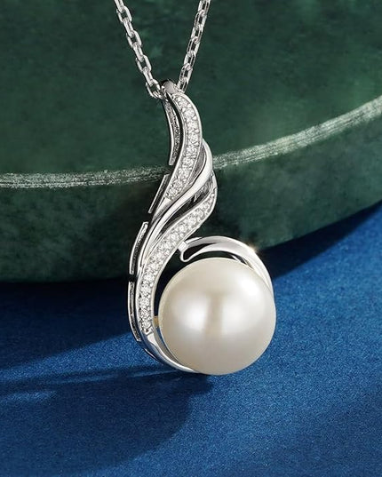 Iefil 10-11mm Tahitian Black Pearl & Freshwater Pearl Necklace - S925 Sterling Silver Pearls Necklace, Anniversary Birthday Gifts for Women Wife Girlfriend Mom