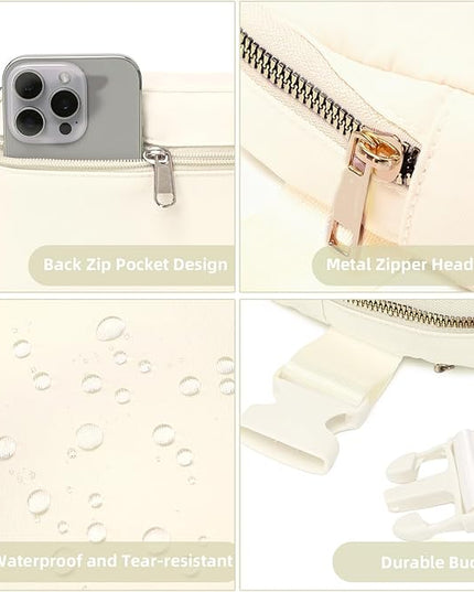Belt Bag for Women, Cross Body Fanny Pack Fashion Waist Packs Everywhere Belt Bag with Adjustable Strap Gifts for Teen Girls Women Men (White)