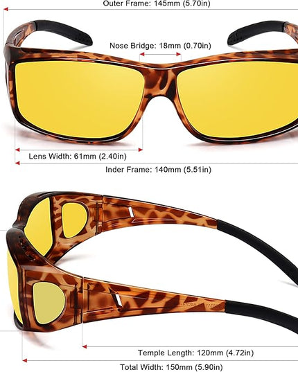 MEETSUN Fit Over Glasses Sunglasses for Men Women,Wrap Around Sunglasses Polarized UV400 Protection