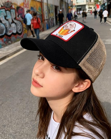 Classic Unisex Various Animal Series Embroidery Farm Adjustable Mesh Snapback Trucker Hat