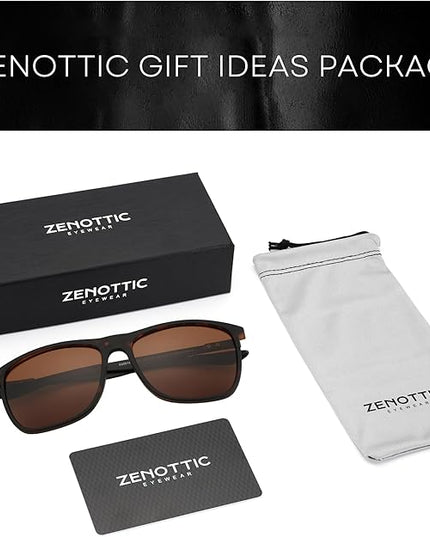 ZENOTTIC Square Polarized Sunglasses for Men Ultralight Carbon Fiber Sun Glasses Driving Fishing Golf Sports UV400 Protection