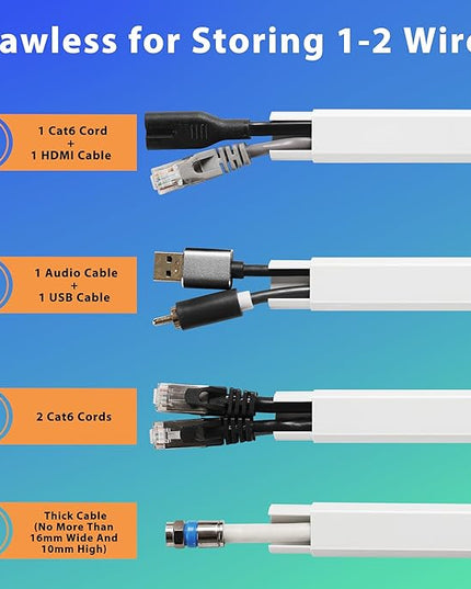 Wall Cable Hider Kit, 116in TV Wire Hider for Wall, Paintable Cord Hider Wall, Cord Organizer Hide 1-2 Cords Wall Mounted TV, Wire Cover for Wall, Cord Concealer 7XL16.5 W0.86 H0.43in, Beige
