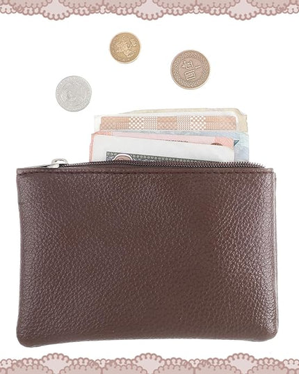 4PCS Leather Zipper Coin Purse, Small Coin Purses, Mini Coins Pocket Pouch, Change Holder for Women, Small Pouch Change Purse Coins Bag for Men Women Headset Credit Card ID Key Lipstick