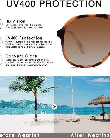 YDAOWKN Retro Square Aviator Sunglasses for Womens Mens Vintage 70s Double Bridge Sun Glasses