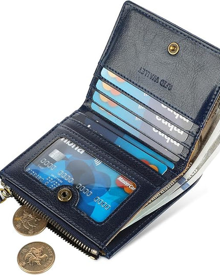 Lavemi Ultra Thin Small Compact Leather Womens Girls Wallets RFID Blocking Credit Card Holder for Women