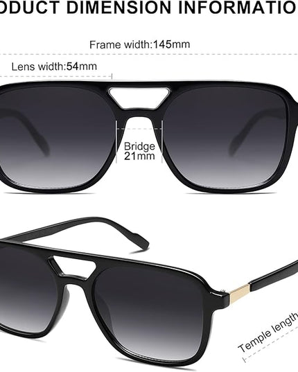 SOJOS Retro Aviator Sunglasses for Women Men,Trendy Rectangle Womens Mens Shades Sun Glasses SJ2202
