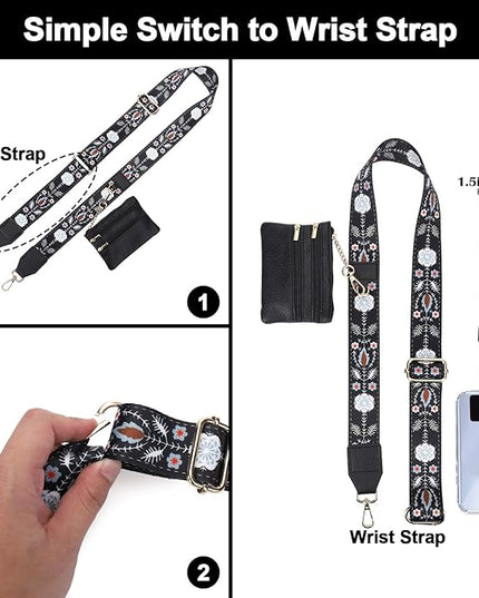 XANGNIER Clip and Go Strap for Phone with Wallet Crossbody, Phone Strap with Zippered Wallet, Adjustable Anti Theft Cellphone Lanyard for Women, Cellphone Chain Accessories,Multicolor 3