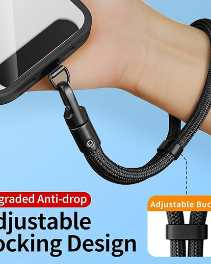 Phone Lanyard 2 Pcs - 1 Phone Wrist Strap, 1 Adjustable Crossbody Cell Phone Lanyard, 2 Metal Pads and 360° Rotating Metal Clips - Skin-Friendly, Universal for Most Phone cases (Dark Purple)