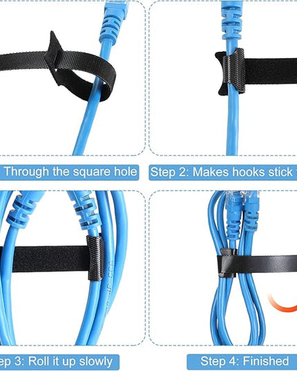 120PCS 6 Inch Reusable Cable Ties Wire Ties Cord Organizer Cable Organizer Adjustable Management Black (Pack of 2)