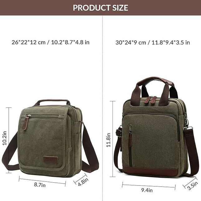 mygreen Small Canvas Crossbody Shoulder Bag Messenger Bag Work Bag