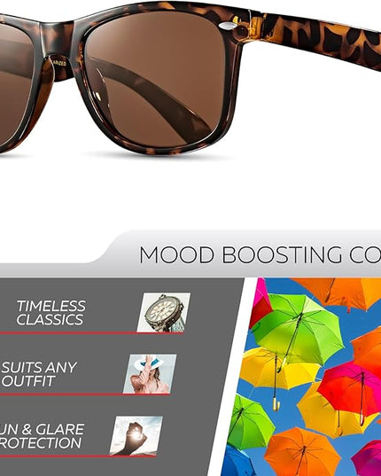 Retro Rewind Polarized Sunglasses for Men and Women - UV Protection Classic Sun Glasses