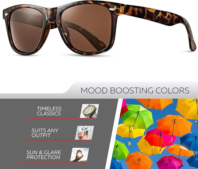 Retro Rewind Polarized Sunglasses for Men and Women - UV Protection Classic Sun Glasses