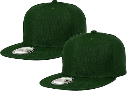 Classic Snapback Hat Cap Hip Hop Style Flat Bill Blank Solid Color Adjustable Size