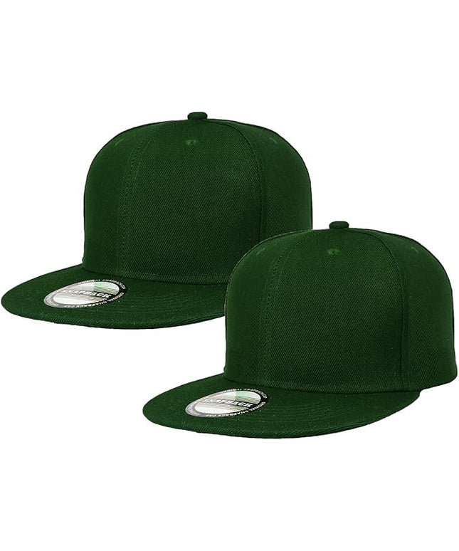 Classic Snapback Hat Cap Hip Hop Style Flat Bill Blank Solid Color Adjustable Size