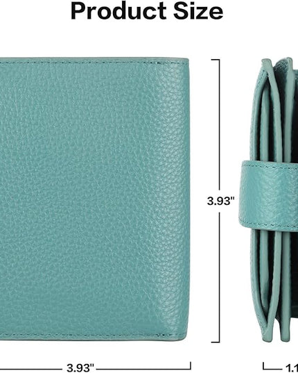 Lavemi Small Compact Women Wallet RFID Blocking Genuine Leather Bifold Purse with ID Windows
