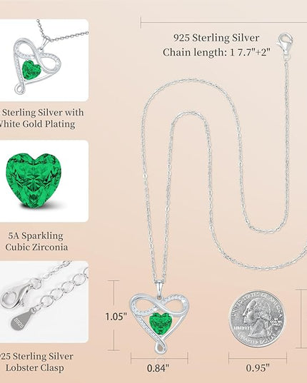 925 Sterling Silver Infinity Necklace - Exquisite Silver Jewelry for Women, Love Heart Necklace for Birthday, Anniversary, Valentine’s Day - Ideal Gift for Girlfriend, Wife, Mom, or Her
