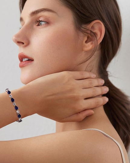 FANCIME Shine of Tears Birthstone Tennis bolo Bracelets Sterling Silver Tennis Bracelets Charm Fine Jewelry Birthday Gifts for Women Mom