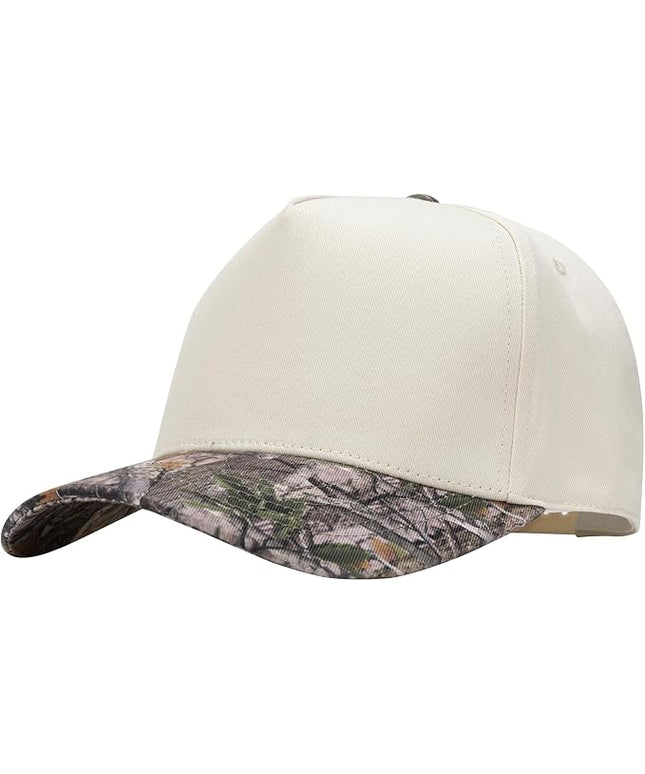 Vintage Trendy Trucker Hat, Structured 5-Panel Snapback Hat, Adjustable Cotton Solid or 2-Tone Baseball Cap Men Women