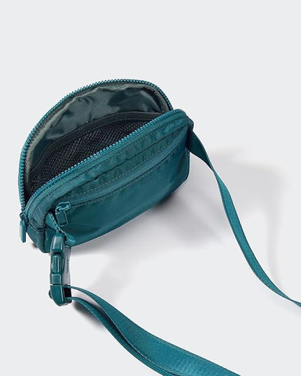 Pander Two Way Zipper Fanny Pack Nylon Everywhere Belt Bag for Women, Water Repellent Waist Packs, Crossbody Bags with Adjustable Strap (Teal Blue).