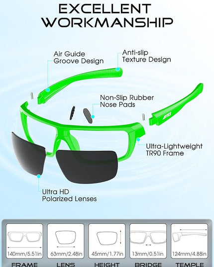 ATTCL Polarized Sunglasses Men for Fishing: UV Protection Lightweight TR90 Sports Wrap Sun Glasses Driving Golf Running