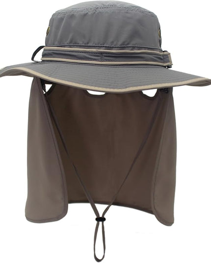 Home Prefer UPF50 Mens Sun Hat with Neck Flap Quick Dry UV Protection Cap Womens Wide Brim Fishing Hat Neck Flap Beach Garden