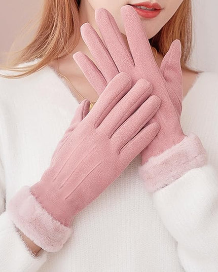 Vagasi Winter Gloves for Women, Touch Screen Cold Weather Thermal Warm Windproof Gloves, Soft Thick Fleece Lining Glove