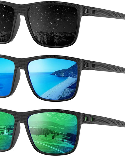 Polarized Sunglasses Men Women, Mens Sunglasses Lightweight UV Sun Glasses for Fishing Driving Golf
