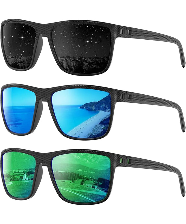 Polarized Sunglasses Men Women, Mens Sunglasses Lightweight UV Sun Glasses for Fishing Driving Golf
