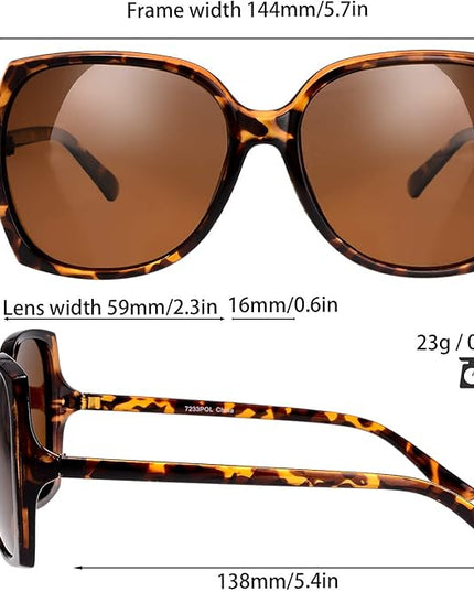 The Fresh Women's Oversized Square Jackie O Cat Eye Hybrid Butterfly Fashion Sunglasses - Exquisite Packaging