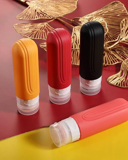 Travel Bottles for Toiletries, Tsa Approved 3oz Travel Size Containers BPA Free Leak Proof Refillable Liquid Silicone Squeezable Travel Accessories for Shampoo Conditioner Lotion (4 Pack)