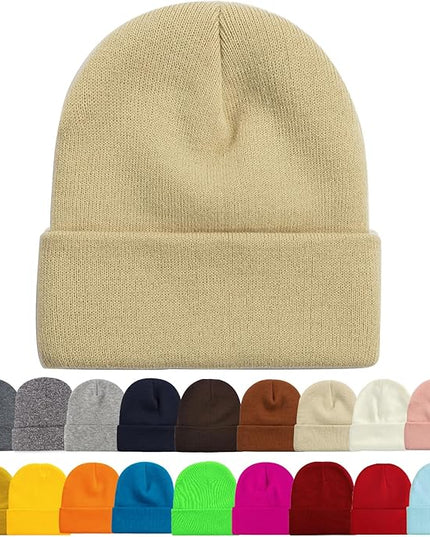 ZOORON 1&2 Pack Beanie for Men Women Slouchy Beanie Hats Winter Knit Caps Soft Ski Hat Unisex