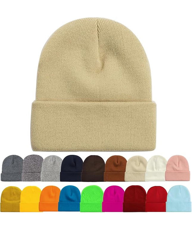 ZOORON 1&2 Pack Beanie for Men Women Slouchy Beanie Hats Winter Knit Caps Soft Ski Hat Unisex