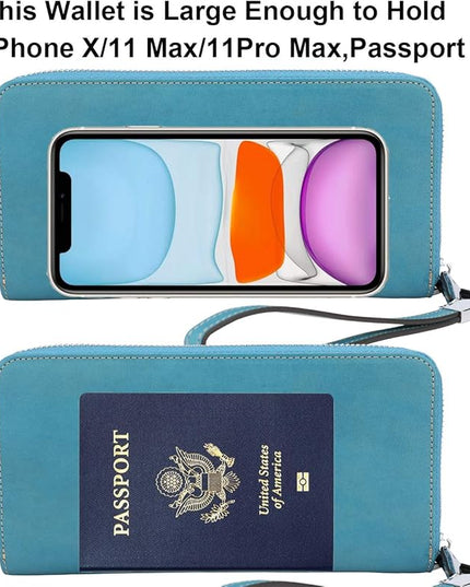 Lavemi Small Compact Women Wallet RFID Blocking Genuine Leather Bifold Purse with ID Windows