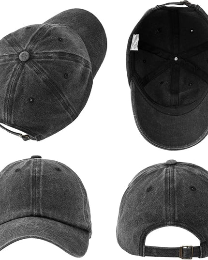 MEINICY 3 Packs Washed-Cotton Plain Baseball Cap, Vintage Adjustable Dad Hats Gift for Men/Women,Unstructured