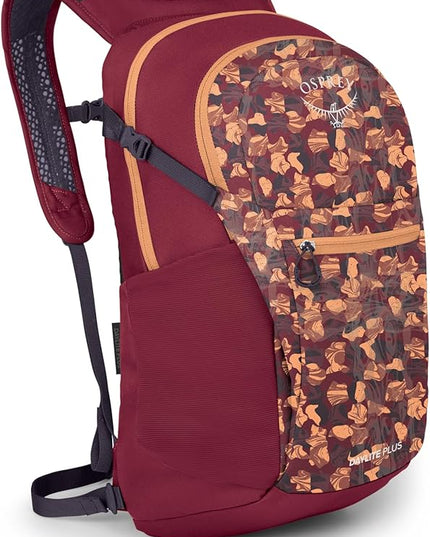 Osprey Daylite Plus Commuter Backpack - Lightweight, Everyday Pack with Laptop Sleeve and Water Bottle Pockets - Ideal for Work, School, and Travel with Versatile Storage, Liquify Print/Kakio Pink