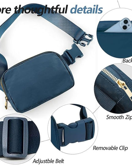 Belt Bag for Women, Cross Body Fanny Pack Fashion Waist Packs Everywhere Belt Bag with Adjustable Strap Gifts Birthday Gifts for 4 5 6 7 8 9 10 11 12 13 Year Old Girls (Dark blue)