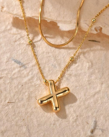 LUCA SMITH Initial Necklaces for Women, Dainty Balloon Bubble Letter, Name Letter Alphabet Pendant Layered Choker Chain Jewelry Gift