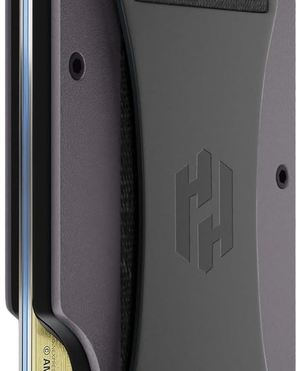 Hayvenhurst Wallet For Men - Reinvented Design Men's Wallet - Slim, Minimalistic & Seamless, Blocks RFID Scanners with a Cash Strap (Gunmetal)