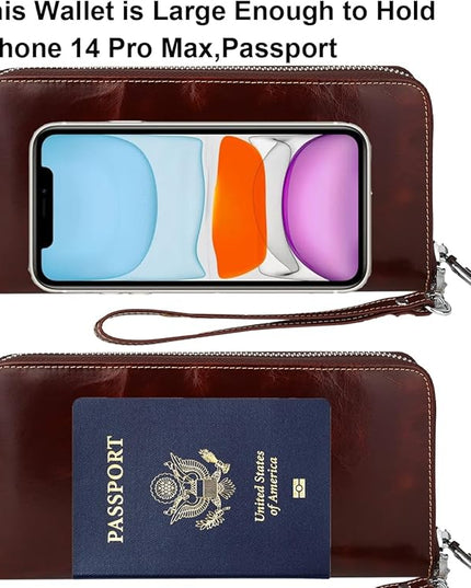 Lavemi Small Compact Women Wallet RFID Blocking Genuine Leather Bifold Purse with ID Windows