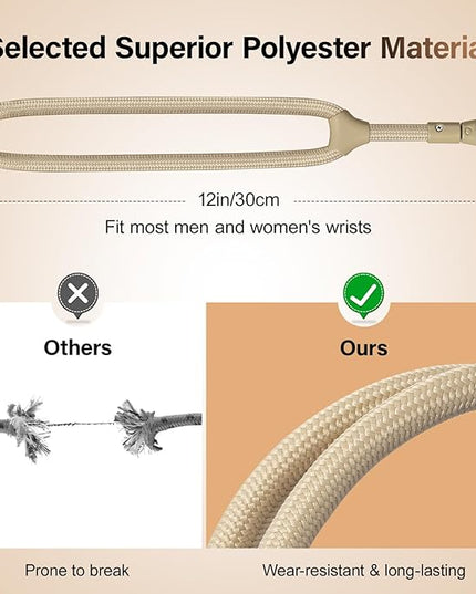 Dadanism Phone Wrist Strap, Universal Adjustable Hand Wrist Strap Lanyard for iPhone 17 and Most Smartphones, Multifunctional Patch Lanyard with Phone Tether Tab for Women and Men, Camel