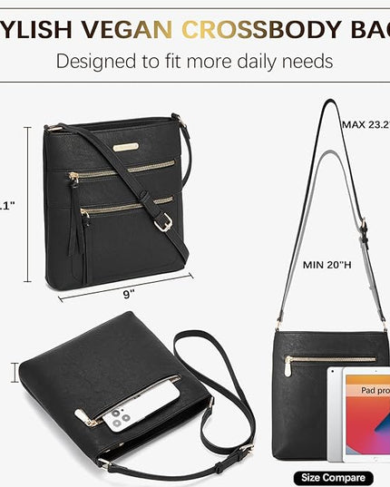 BOSTANTEN Crossbody Purses for Women Medium Shoulder Bag Quilted Handbags with Zipper Pocket