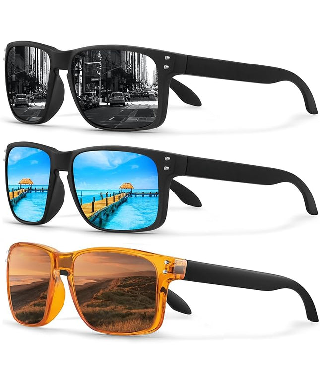 KUGUAOK Polarized Square Sunglasses For Men and Women Matte Finish Sun Glasses UV Protection Glasses