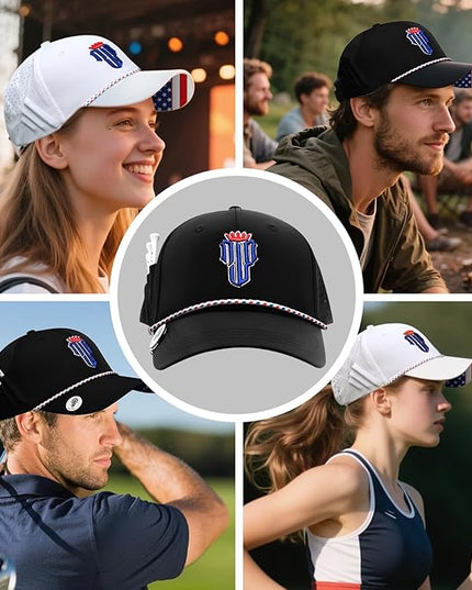 NJF Golf™ Hat Men - Breathable Mens Golf Hats, Adjustable Rope Snapback Cap, Convenient Cap with Tee Holder