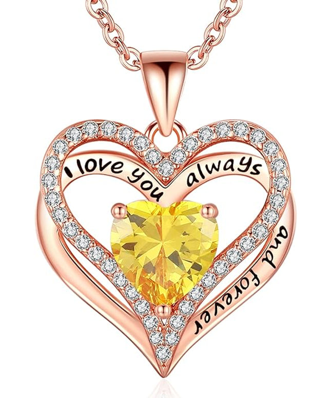 S925 Sterling Silver Necklace for Women, Wife Jewelry Rose Gold, Mom Birthday Valentines Mothers Day Gifts, Girlfriend Necklaces, Daughter Heart Jewel, Anniversary for Her