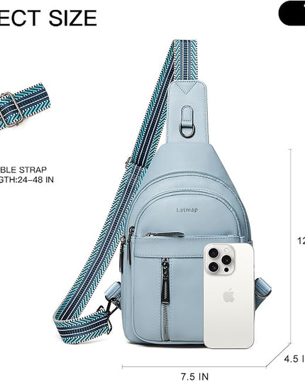 7L Sling Bag For Women Men Backpack Fanny Pack Crossbody Chest Travel Shoulder Belt Bags Purse Handbag PU Leather