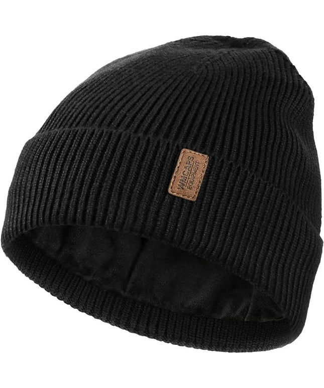 Wmcaps Winter Beanie for Men Women, Fleece Lined Beanie Soft Warm Knit Hat Ski Stocking Cuffed Cap