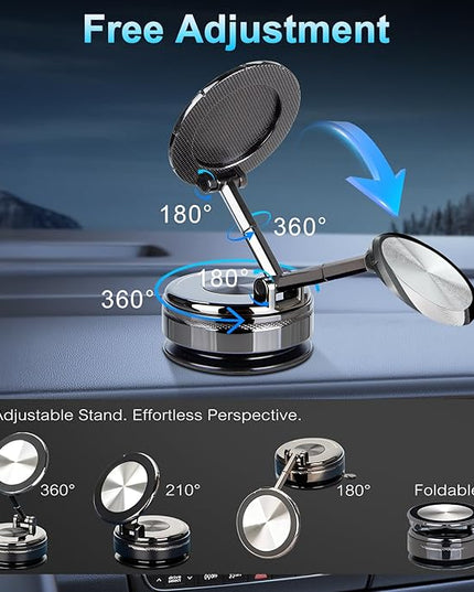 Magnetic Phone Holder for Car, Universal 360 Adjustable Vacuum Magnetic Phone Holder Mount Foldable for iPhone 17 Pro Max 16 15 14 13 12 Plus for Car/Gym/Mirror/Kitchen