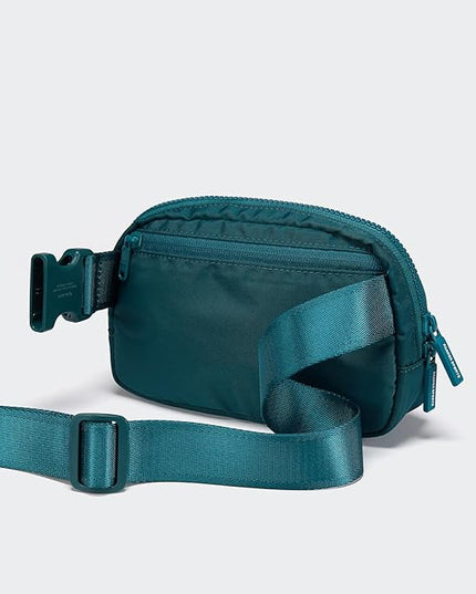 Pander Two Way Zipper Fanny Pack Nylon Everywhere Belt Bag for Women, Water Repellent Waist Packs, Crossbody Bags with Adjustable Strap (Teal Blue).