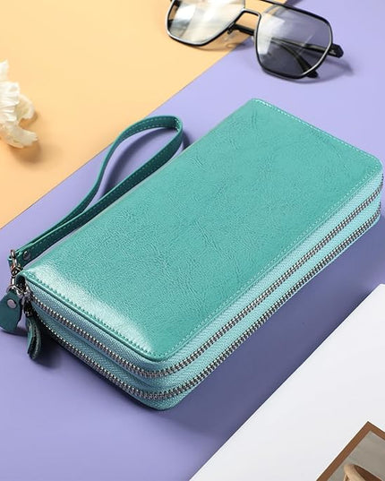 Lavemi Small Compact Women Wallet RFID Blocking Genuine Leather Bifold Purse with ID Windows