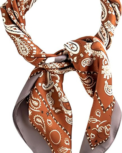MINIDORA Satin Scarves for Women 27.5 × 27.5 inches Medium Square Elegant Silk Feeling Head Scarf